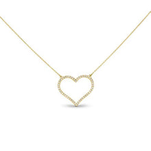 Load image into Gallery viewer, 14k Solid Rose Gold Natural Diamond Open Heart Necklace, .25ct
