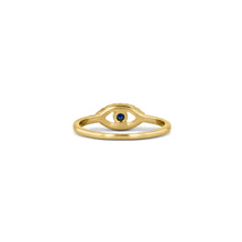 Load image into Gallery viewer, 14k Gold and Genuine Sapphire and Diamond Evil Eye Ring
