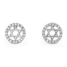 Load image into Gallery viewer, Single (Half Pair) 14K Gold + Genuine Diamond Star of David Earring Stud | Jewish Star Earring | Religious Jewelry | Bat Mitzvah Gift
