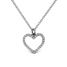 Load image into Gallery viewer, 14k Solid Gold Natural Diamond Open Diamond Heart Pendant Necklace W/ Chain | Valentine&#39;s Day, Bridesmaid, Sweet 16, Birthday Gift
