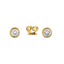 Load image into Gallery viewer, Single (Half Pair) 14k Gold Bezel Set Genuine Very High Quality Diamond Stud Earring for Women
