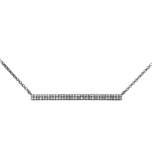 Load image into Gallery viewer, 14k Solid Gold and Genuine Diamond Micro-Pave Bar Trapeze Necklace for Women with Adjustable Length Chain 16&quot;-18&quot;
