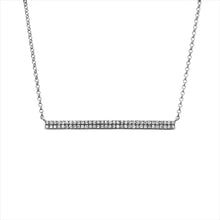 Load image into Gallery viewer, 14k Solid Gold and Genuine Diamond Micro-Pave Bar Trapeze Necklace for Women with Adjustable Length Chain 16&quot;-18&quot;
