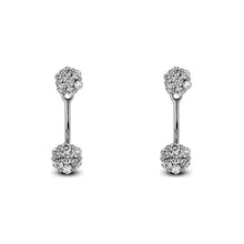 Load image into Gallery viewer, Pair of 18k Gold and Genuine High Quality Diamond Flower Cluster Stud Earring + Diamond Earring Jacket Set in White, Yellow or Rose Gold
