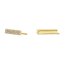 Load image into Gallery viewer, Single (Half Pair) 14k Gold and Genuine Diamond Microset Wide Bar Ear Climber for Women in White, Yellow or Rose Gold
