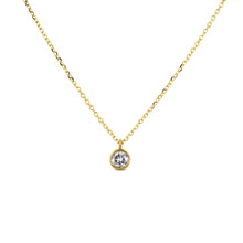 Load image into Gallery viewer, 14k Gold High Quality Genuine Diamond Bezel Set Solitaire Drop Necklace | 14k Gold Real Diamond Solitaire Necklace | White Yellow Rose Gold
