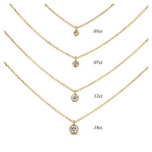 Load image into Gallery viewer, 14k Gold High Quality Genuine Diamond Bezel Set Solitaire Drop Necklace | 14k Gold Real Diamond Solitaire Necklace | White Yellow Rose Gold
