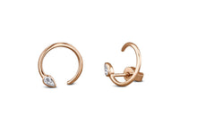 Load image into Gallery viewer, 14k Genuine Diamond Circle Earring for Women in 14k Yellow White and Rose Gold
