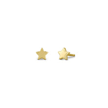 Load image into Gallery viewer, Single (Half Pair) 14k Solid Gold Small Star Earring Studs for Women or Girls in White Yellow Rose Gold
