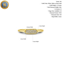 Load image into Gallery viewer, 14k Solid Gold and Genuine Natural Diamond Hexagon Shaped Ring w/ High Quality Stones in White, Yellow or Rose Gold for Women
