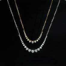 Load image into Gallery viewer, Solid 14k Gold Genuine Natural Diamond Chain Tennis Flexible Layering Necklace VS Quality
