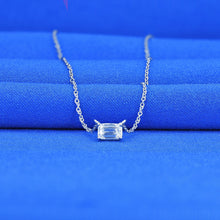 Load image into Gallery viewer, GIA Certified .52ct Emerald Cut FLAWLESS Genuine Natural Diamond 14k Solid Gold Floating Diamond Solitaire Necklace
