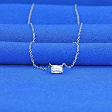 Load image into Gallery viewer, GIA Certified .52ct Emerald Cut FLAWLESS Genuine Natural Diamond 14k Solid Gold Floating Diamond Solitaire Necklace
