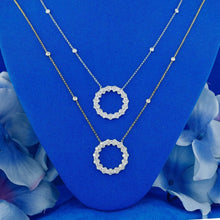 Load image into Gallery viewer, 14k Solid Gold Natural Diamond Circle Cluster with Bezel Set Diamond Adjustable Chain
