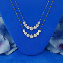 Load image into Gallery viewer, 14k Solid Gold Natural Diamond Pavé Round Graduated  Necklace with Adjustable Chain
