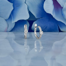 Load image into Gallery viewer, Single (Half Pair) 18k Solid Gold Natural Diamond Round Lever Back Huggy Hoop Earrings
