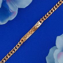 Load image into Gallery viewer, 18k Solid Gold Natural Diamond Curved Heavy Weight Pavé ID Bar Cuban Link Bracelet
