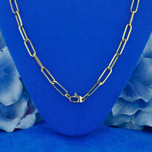 Load image into Gallery viewer, 14k Solid Gold Natural Diamond Station Paper Clip Link Necklace
