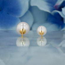 Load image into Gallery viewer, 14k Solid Gold Genuine Fresh Water Pearl Earrings
