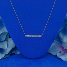 Load image into Gallery viewer, 18k Solid Gold Natural Diamond Bar Trapeze Necklace with Adjustable Drawstring Chain
