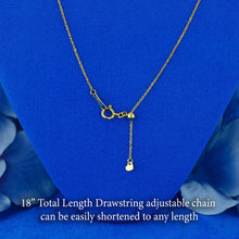 Load image into Gallery viewer, 18k Solid Gold Natural Diamond Bar Trapeze Necklace with Adjustable Drawstring Chain
