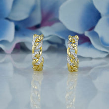 Load image into Gallery viewer, 18k Solid Gold Natural Diamond Pavé Cuban Link Huggy Hoop Earring
