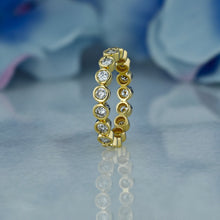 Load image into Gallery viewer, 14k Solid Gold Natural Diamond FULL Eternity Bezel Set Wedding Band Stack Ring
