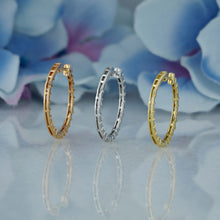 Load image into Gallery viewer, 18k Solid Gold Natural Diamond Baguette Inside Out Hoop Earrings
