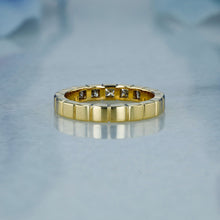 Load image into Gallery viewer, 14k Solid Gold Natural Diamond Bezel Set Princess Cut Wedding Band Stackable  Ring
